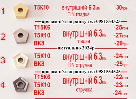 2024
У продажу Твердосплавна пластина п'ятигранної  форми  отвір 6мм. 

. . фото 3