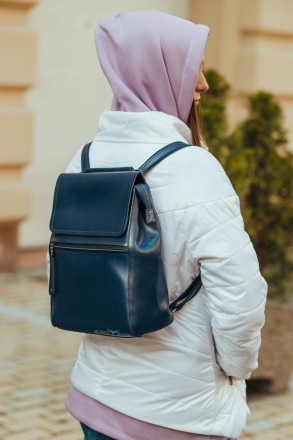 Темно-синий женский рюкзак-сумка из натуральной кожи Tiding Bag - 13286
 
 
 
По. . фото 9