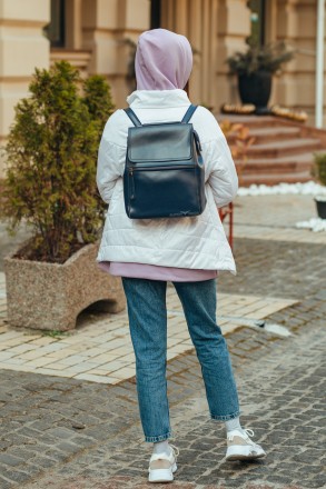 Темно-синій жіночий рюкзак-сумка з натуральної шкіри Tiding Bag - 13286
 
 
 
Пе. . фото 10