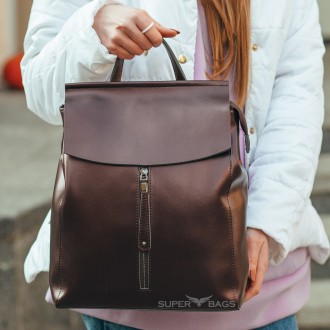 Женский городской рюкзак из натуральной кожи бронзовый Tiding Bag - 29307
 
 
 
. . фото 8