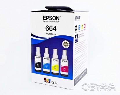 Набір з чотирьох контейнерів з чорнилом Epson 664 для:
Epson Epson L100 / L110 /. . фото 1