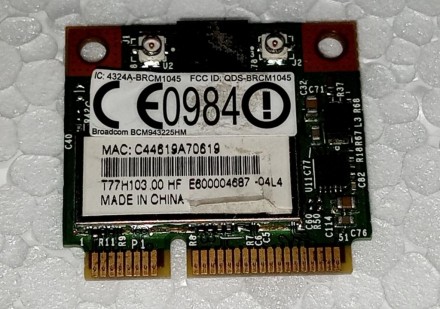 WIFI адаптер з ноутбука ACER ASPIRE 7551G 7741G Broadcom BCM943225HM T77H103

. . фото 4