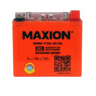 Мото акумулятор GEL YTX 5L-BS MAXION (12V, 5A). . фото 2