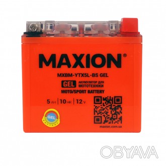 Мото акумулятор GEL YTX 5L-BS MAXION (12V, 5A). . фото 1