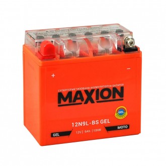 Мото акумулятор GEL 12N 9L-BS MAXION (12V, 9A). . фото 2
