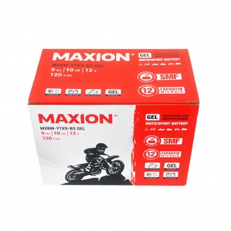 Мото акумулятор GEL YTX 9-BS MAXION (12V, 9A). . фото 5