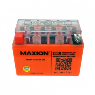 Мото акумулятор GEL YTX 9-BS MAXION (12V, 9A). . фото 8