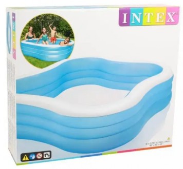 Большой надувной бассейн Intex 57495 – квадратный бассейн , простой и доступный . . фото 3