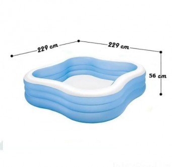 Большой надувной бассейн Intex 57495 – квадратный бассейн , простой и доступный . . фото 4