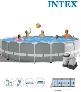 Бассейн Prism Frame Pool Intex 26732 - бассейн быстро устанавливается на горизон. . фото 3