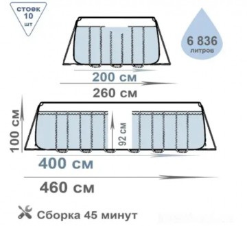 Этот бассейн Intex 26788 привлекательного серо-голубого цвета имеет очень удобны. . фото 4