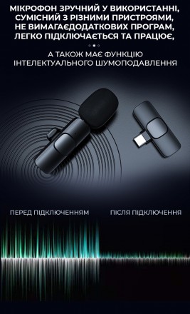 Беспроводной петличный микрофон для Android, Type-C - это радиомикрофон, который. . фото 5