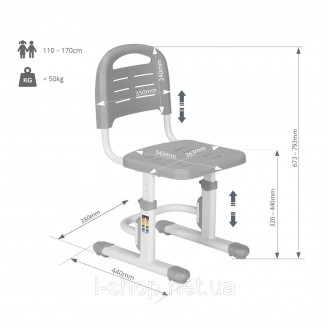 Комплект для подростка парта-трансформер Cubby Tulipa Grey + стул FunDesk SST3L . . фото 8