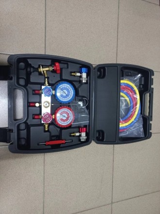 Манометрический коллектор для заправки автокондиционеров 2-вентильный заправочны. . фото 6