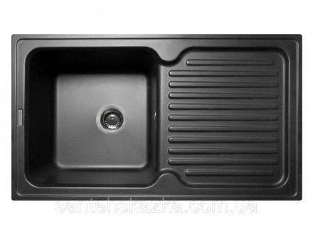 Кухонна мийка ORLEAN black на 80% складається з кварцевого піску та на 20% з пол. . фото 2
