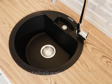 Кухонна мийка VALENCIA black на 80% складається з кварцевого піску та на 20% з п. . фото 7