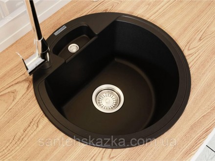 Кухонна мийка VALENCIA black на 80% складається з кварцевого піску та на 20% з п. . фото 2