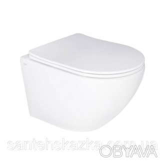 Унитаз подвесной Qtap Jay безободковый Ultra Quiet с сиденьем Soft-close QT07335. . фото 1