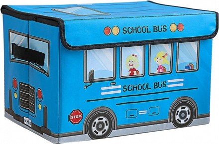 Ящик Пуф короб складний ящик для іграшок Save Box Автобус синій
Багатофункціонал. . фото 2