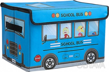 Ящик Пуф короб складний ящик для іграшок Save Box Автобус синій
Багатофункціонал. . фото 1