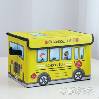 Ящик Пуф короб складний ящик для іграшок Save Box Автобус жовтий
Багатофункціона. . фото 1