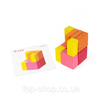 Ігрова математика для малюків! Розвиваючий дерев'яний набір логічних кубиків з к. . фото 4