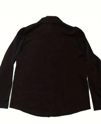 Класична жіноча однотонна чорна сорочка.
Прості ґудзики,
Елегантна сорочка з д. . фото 3