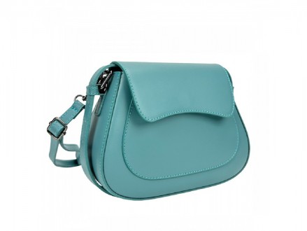 Італійська блакитна стильна сумочка через плече, крос-боді, виготовлена з натура. . фото 3