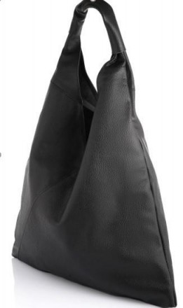 Жіноча італійська шкіряна сумка хобо, тоут, шопер з однією ручкою на плече, чорн. . фото 3
