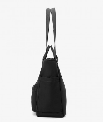Сумка жіноча велика на плече, сумка шопер текстильна в чорному кольорі.
Розмір: . . фото 6