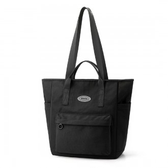 Сумка жіноча велика на плече, сумка шопер текстильна в чорному кольорі.
Розмір: . . фото 4