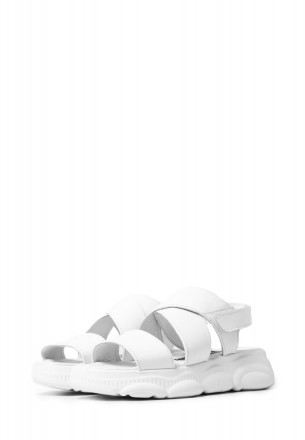 Зручні босоніжки на липучці шкіряні білі у спортивному стилі.
Верх:натуральна шк. . фото 3