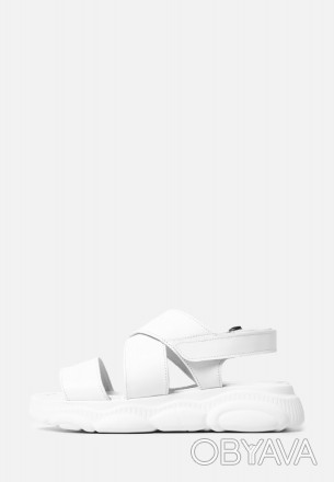 Зручні босоніжки на липучці шкіряні білі у спортивному стилі.
Верх:натуральна шк. . фото 1