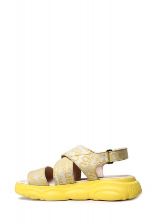 Зручні стильні яскраві сріблясті босоніжки з жовтими написами.
Верх:натуральна ш. . фото 4