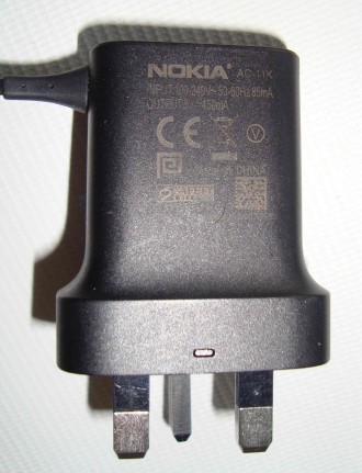 Сетевое зарядное устройство для   AC-11E \ AC-11 Nokia с разъемом тонкий штырек . . фото 5