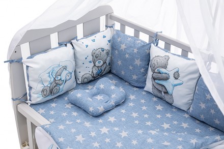 Комплект у ліжечко Babyroom Bortiki Print-08 (8 предметів) виготовлений з ніжног. . фото 4