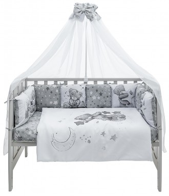 Комплект у ліжечко Babyroom Bortiki Print-08 (8 предметів) виготовлений з ніжног. . фото 3