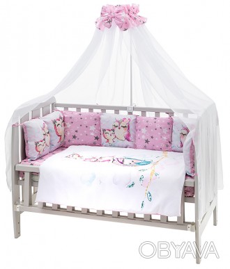 Комплект у ліжечко Babyroom Bortiki Print-08 (8 предметів) виготовлений з ніжног. . фото 1
