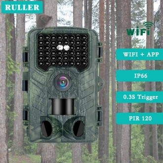 Ruller 48mp вулична інфрачервона мисливська камера з Wi-Fi та застосунком нічног. . фото 7