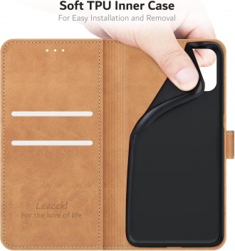 Чехол Leacckl для iPhone 11, 12, 12 pro чехол-бумажник из искусственной кожи, с . . фото 7