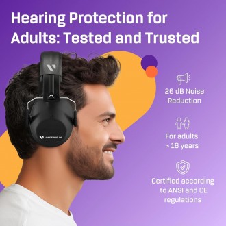 VANDERFIELDS Ear Defenders для взрослых, 26 дБ, сертифицирован UKCA, защитные на. . фото 4