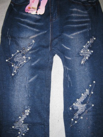 Модные стильные женские молодежные лосины под джинс - джеггинсы, бесшовные по бо. . фото 6