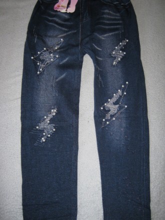 Модные стильные женские молодежные лосины под джинс - джеггинсы, бесшовные по бо. . фото 5