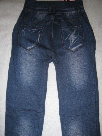 Модные стильные женские молодежные лосины под джинс - джеггинсы, бесшовные по бо. . фото 8