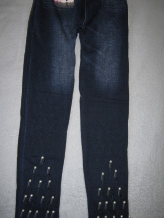 Модные стильные женские молодежные лосины под джинс - джеггинсы, бесшовные по бо. . фото 7