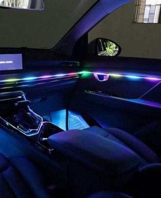 Подсветка салона авто Ambient light Rgb 18 в 1 многоцветная универсальная led по. . фото 11