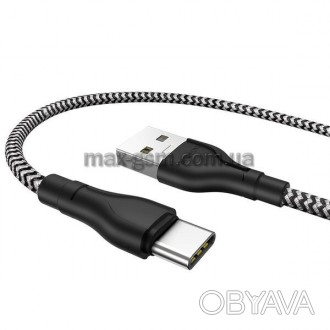 Кабель для зарядження та передачі даних для USB-C пристроїв, 1 м, струм до 3.0A,. . фото 1