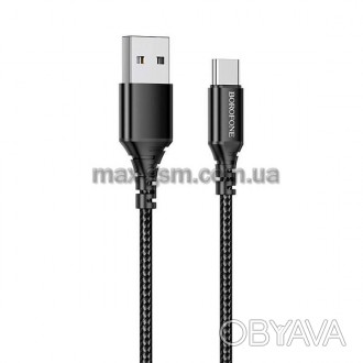 Кабель для зарядки та передачі даних від USB до USB-C, 1 метр, струм до 2.4A.. . фото 1