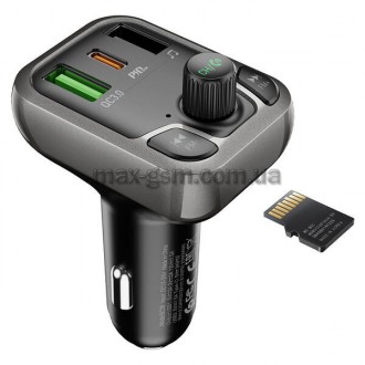 BOROFONE BC38 Flash Energy - автомобільне зарядне пристрій з FM передавачем, USB. . фото 3