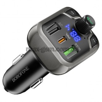 BOROFONE BC38 Flash Energy - автомобільне зарядне пристрій з FM передавачем, USB. . фото 2